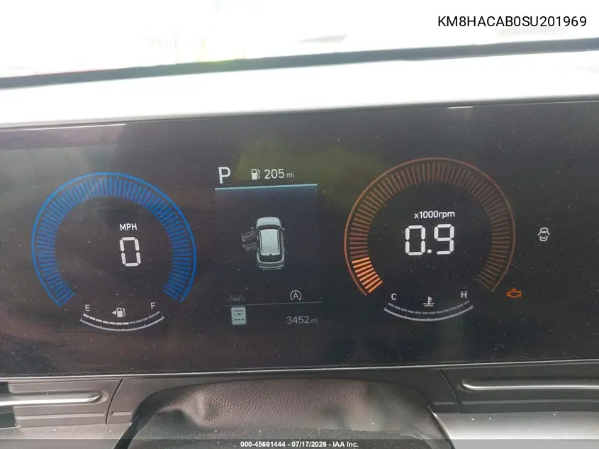 2025 Hyundai Kona Se VIN: KM8HACAB0SU201969 Lot: 45661444