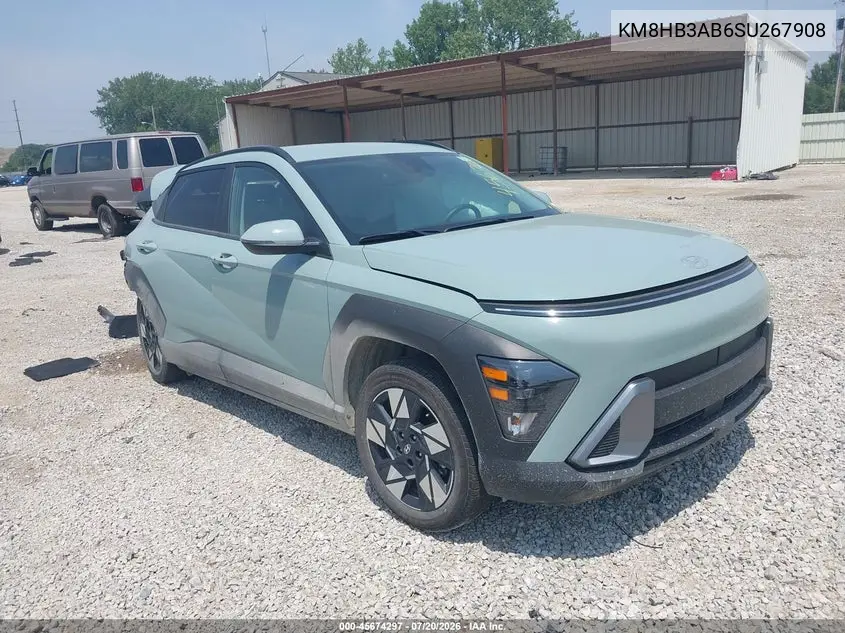 2025 Hyundai Kona Sel VIN: KM8HB3AB6SU267908 Lot: 45674297