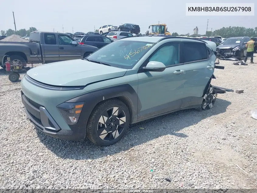 2025 Hyundai Kona Sel VIN: KM8HB3AB6SU267908 Lot: 45674297