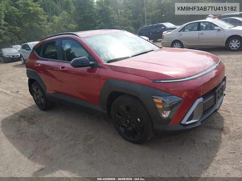2026 Hyundai Kona Sel Sport VIN: KM8HF3AB7TU415182 Lot: 45299558