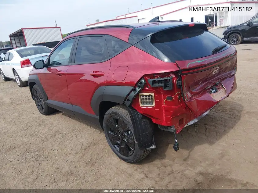 2026 Hyundai Kona Sel Sport VIN: KM8HF3AB7TU415182 Lot: 45299558