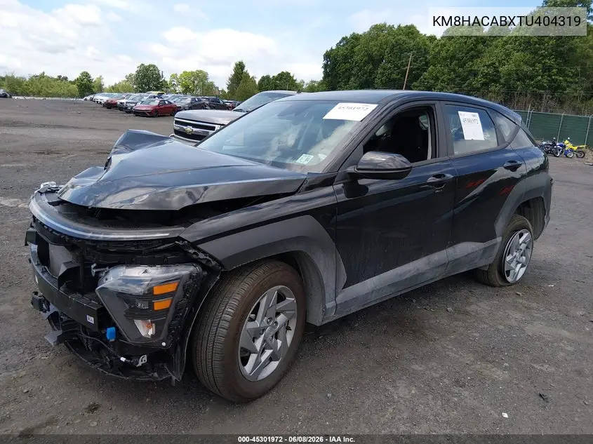 2026 Hyundai Kona Se VIN: KM8HACABXTU404319 Lot: 45301972