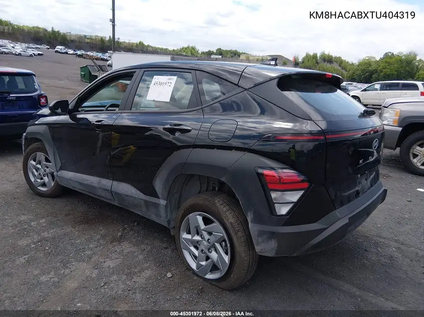 2026 Hyundai Kona Se VIN: KM8HACABXTU404319 Lot: 45301972