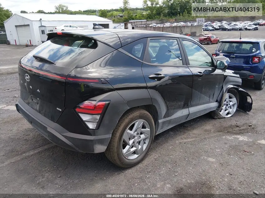 2026 Hyundai Kona Se VIN: KM8HACABXTU404319 Lot: 45301972
