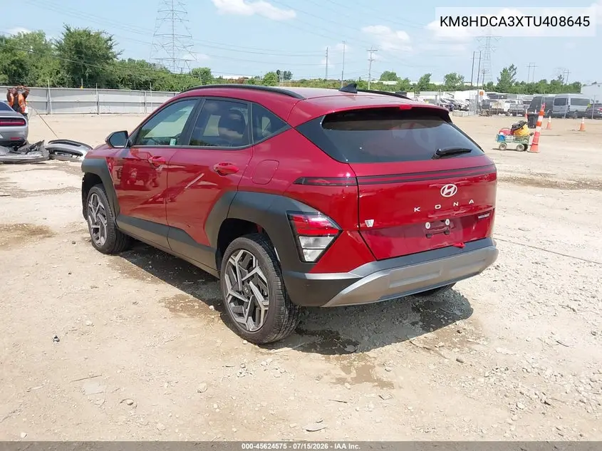 2026 Hyundai Kona Sel Premium VIN: KM8HDCA3XTU408645 Lot: 45624575