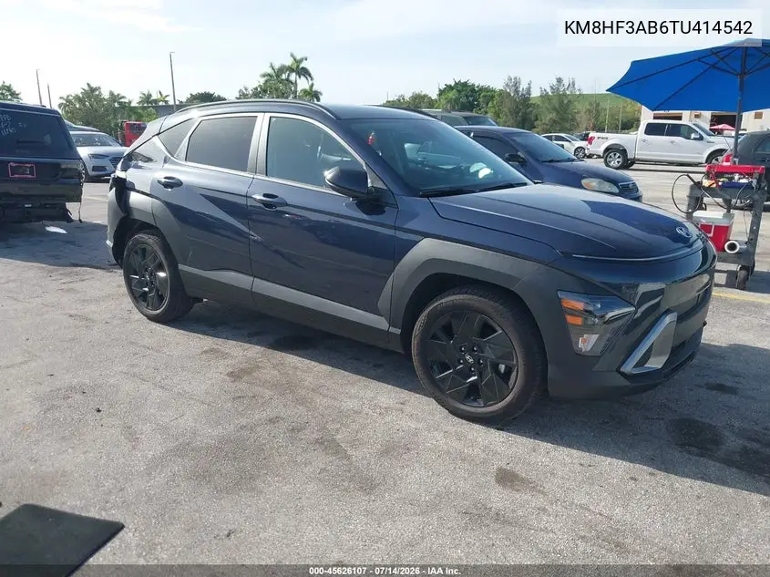 2026 Hyundai Kona Sel Sport VIN: KM8HF3AB6TU414542 Lot: 45626107