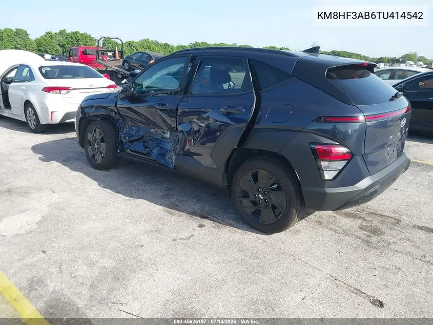 2026 Hyundai Kona Sel Sport VIN: KM8HF3AB6TU414542 Lot: 45626107