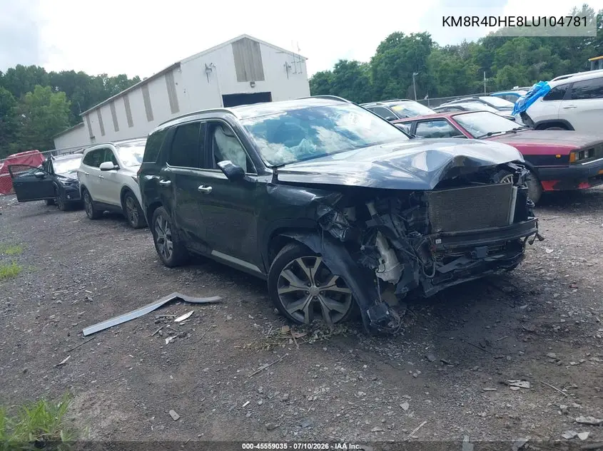 2020 Hyundai Palisade Sel VIN: KM8R4DHE8LU104781 Lot: 45559035