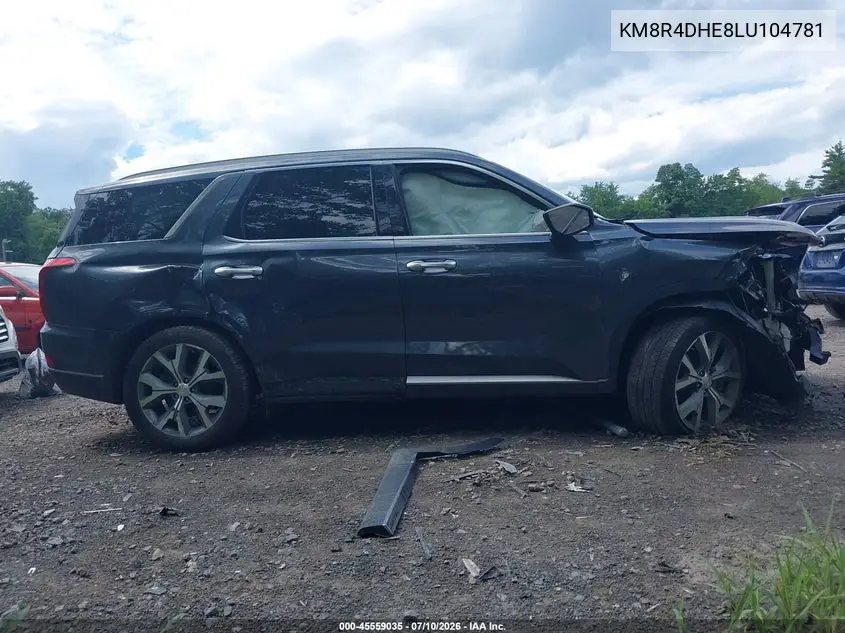 2020 Hyundai Palisade Sel VIN: KM8R4DHE8LU104781 Lot: 45559035