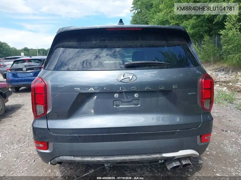2020 Hyundai Palisade Sel VIN: KM8R4DHE8LU104781 Lot: 45559035