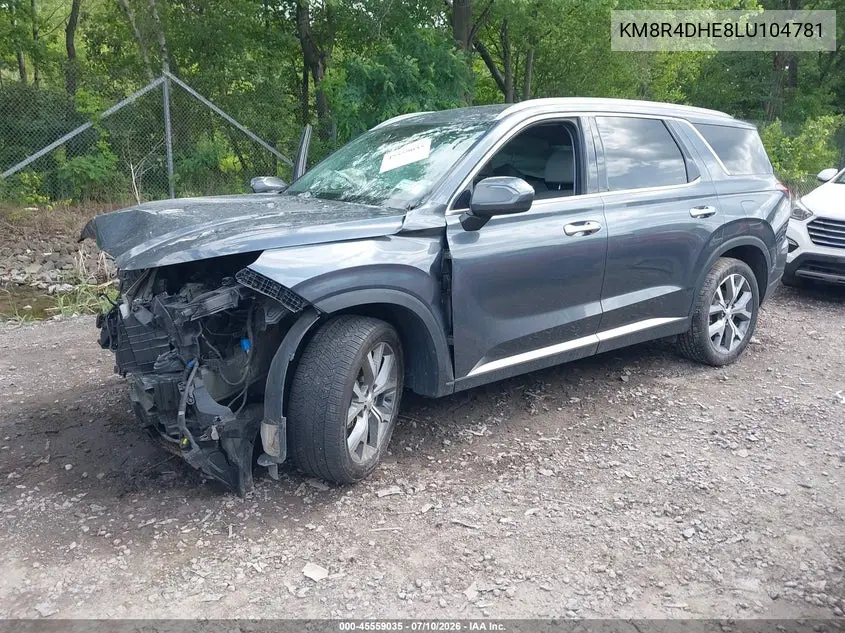 2020 Hyundai Palisade Sel VIN: KM8R4DHE8LU104781 Lot: 45559035