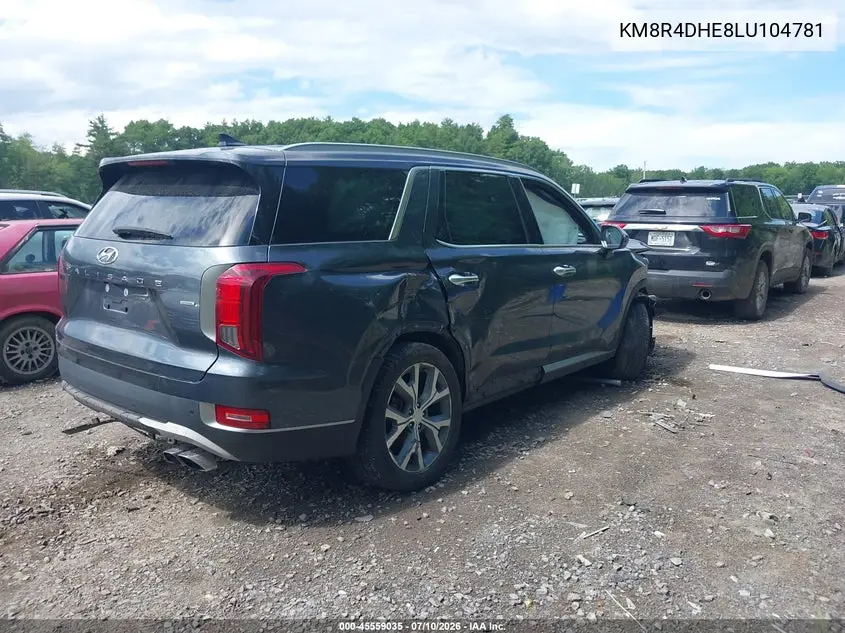 2020 Hyundai Palisade Sel VIN: KM8R4DHE8LU104781 Lot: 45559035