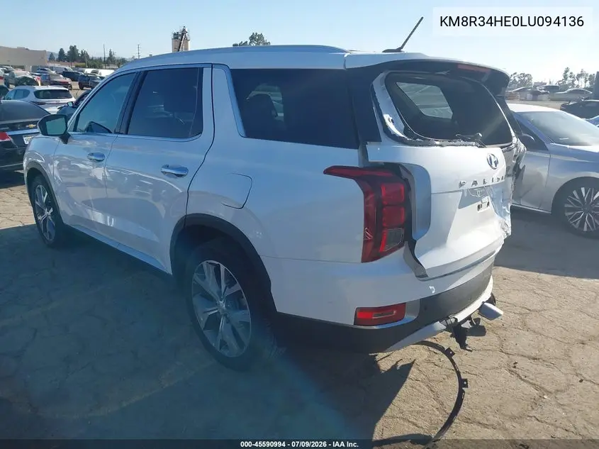 2020 Hyundai Palisade Sel VIN: KM8R34HE0LU094136 Lot: 45590994
