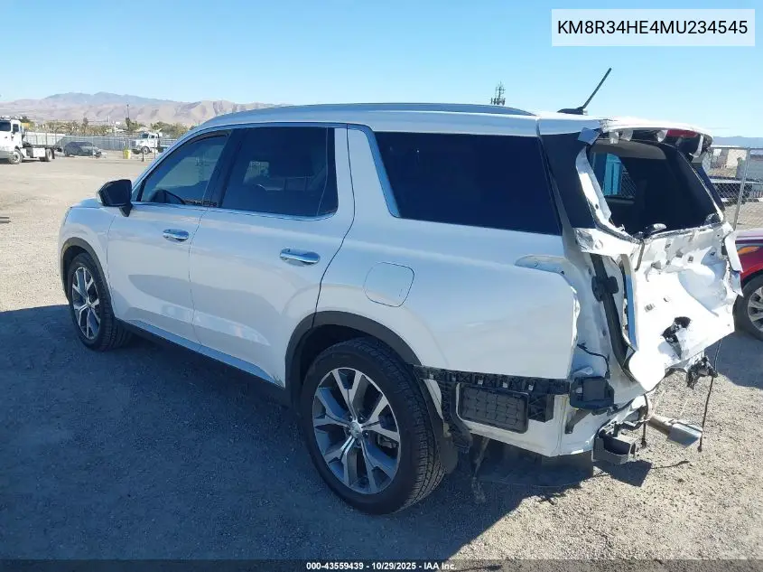 KM8R34HE4MU234545 2021 Hyundai Palisade Sel