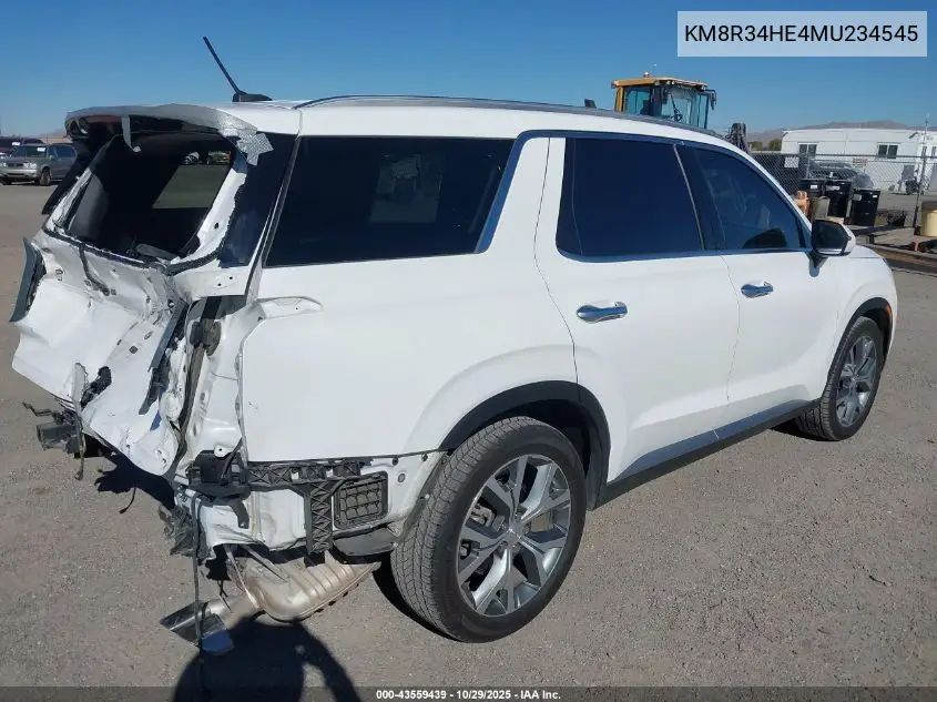 KM8R34HE4MU234545 2021 Hyundai Palisade Sel