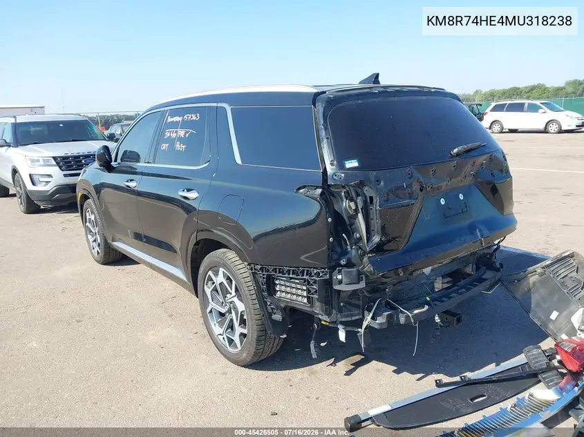 2021 Hyundai Palisade Calligraphy VIN: KM8R74HE4MU318238 Lot: 45426505