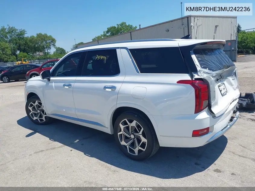 2021 Hyundai Palisade Calligraphy VIN: KM8R7DHE3MU242236 Lot: 45477549
