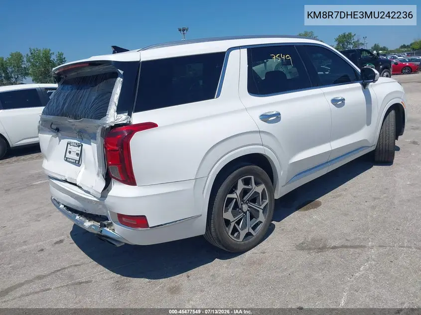 2021 Hyundai Palisade Calligraphy VIN: KM8R7DHE3MU242236 Lot: 45477549