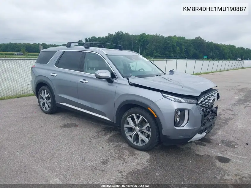 2021 Hyundai Palisade Sel VIN: KM8R4DHE1MU190887 Lot: 45554802