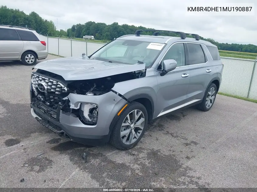 2021 Hyundai Palisade Sel VIN: KM8R4DHE1MU190887 Lot: 45554802