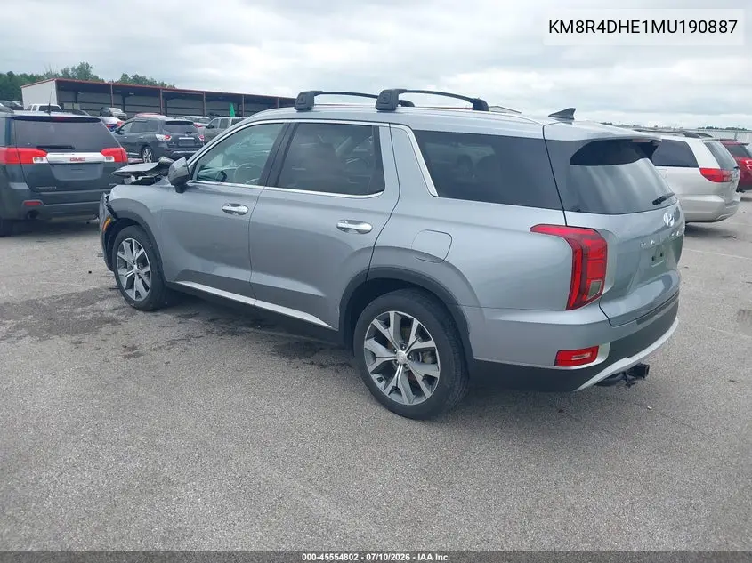 2021 Hyundai Palisade Sel VIN: KM8R4DHE1MU190887 Lot: 45554802
