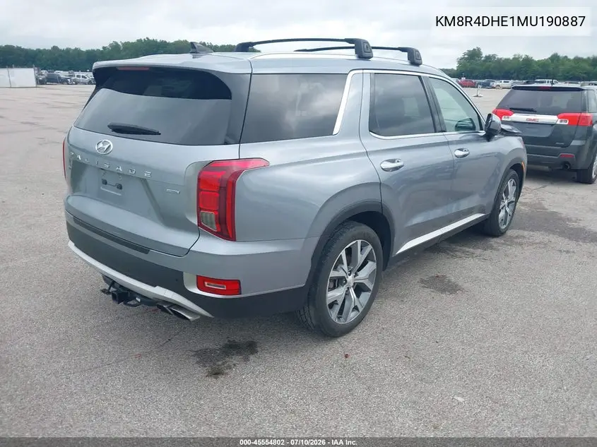 2021 Hyundai Palisade Sel VIN: KM8R4DHE1MU190887 Lot: 45554802