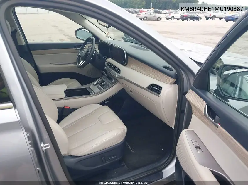 2021 Hyundai Palisade Sel VIN: KM8R4DHE1MU190887 Lot: 45554802