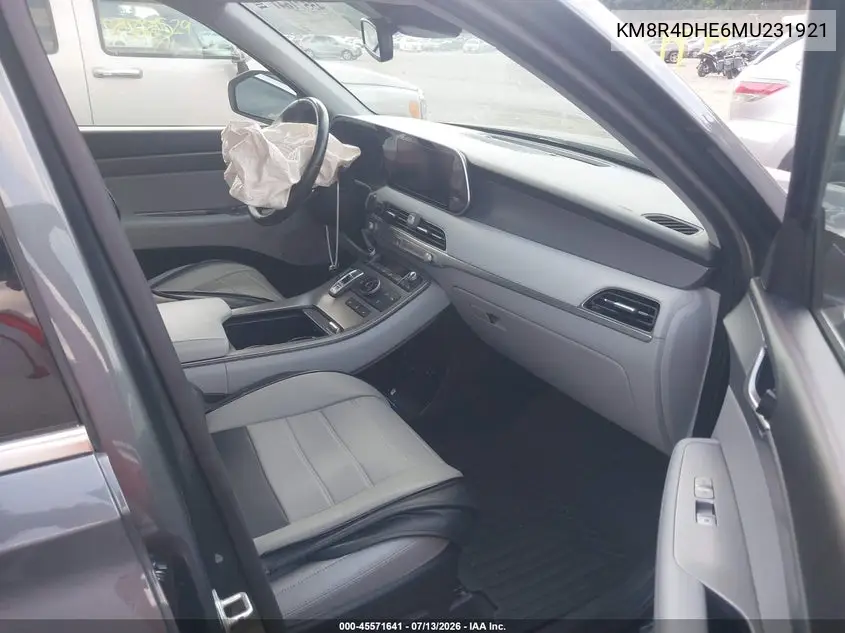 2021 Hyundai Palisade Sel VIN: KM8R4DHE6MU231921 Lot: 45571641