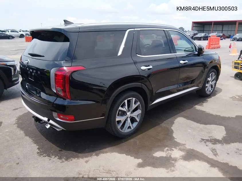 2021 Hyundai Palisade Sel VIN: KM8R4DHE5MU300503 Lot: 45572600