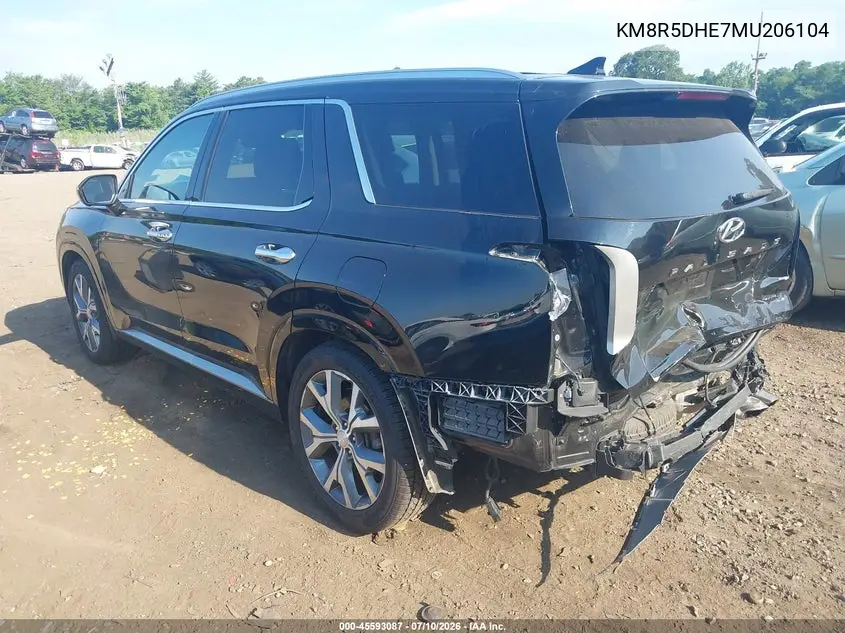 2021 Hyundai Palisade Limited VIN: KM8R5DHE7MU206104 Lot: 45593087