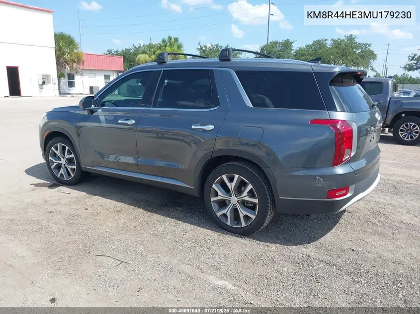2021 Hyundai Palisade Sel VIN: KM8R44HE3MU179230 Lot: 45691648