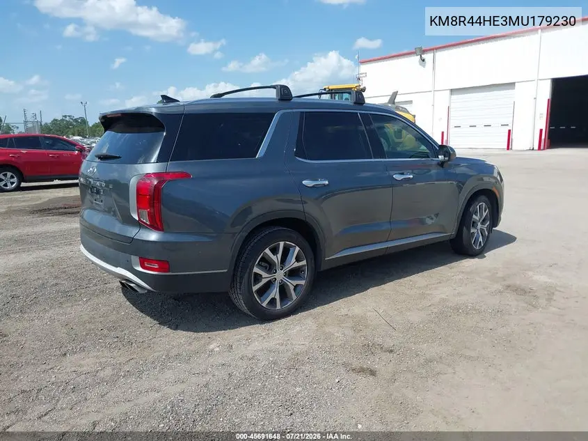 2021 Hyundai Palisade Sel VIN: KM8R44HE3MU179230 Lot: 45691648