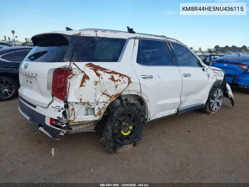 KM8R44HE5NU436115 2022 Hyundai Palisade Sel