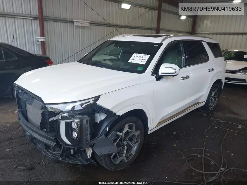 2022 Hyundai Palisade Calligraphy VIN: KM8R7DHE9NU419633 Lot: 45436550