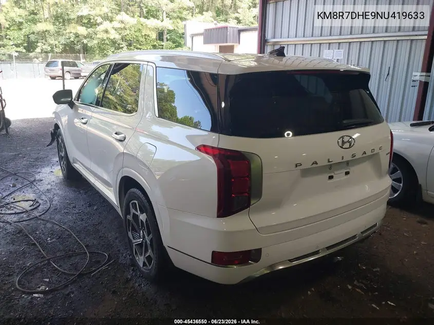 2022 Hyundai Palisade Calligraphy VIN: KM8R7DHE9NU419633 Lot: 45436550