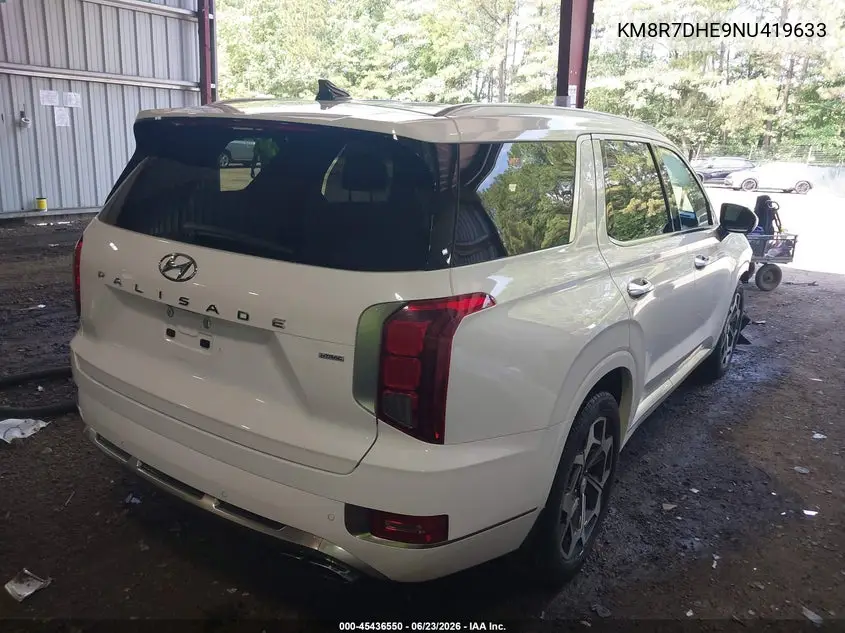 2022 Hyundai Palisade Calligraphy VIN: KM8R7DHE9NU419633 Lot: 45436550