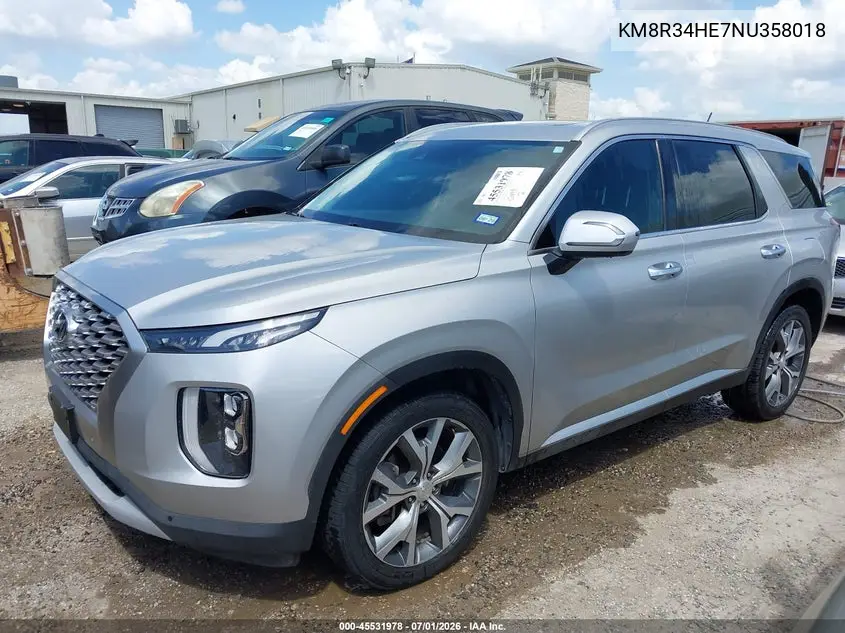 2022 Hyundai Palisade Sel VIN: KM8R34HE7NU358018 Lot: 45531978
