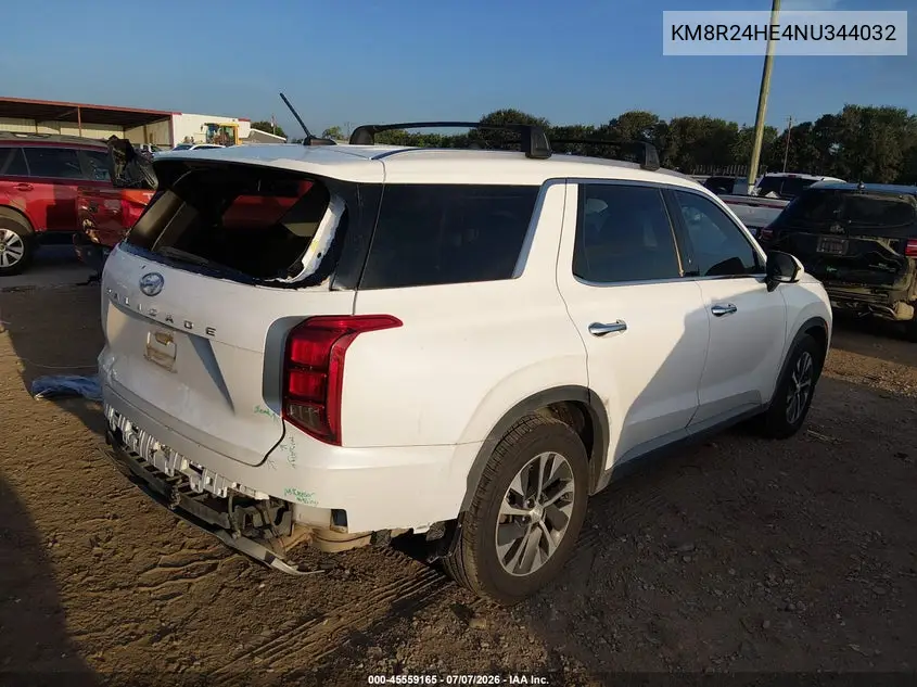 2022 Hyundai Palisade Sel VIN: KM8R24HE4NU344032 Lot: 45559165