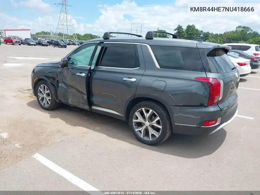 2022 Hyundai Palisade Sel VIN: KM8R44HE7NU418666 Lot: 45612810