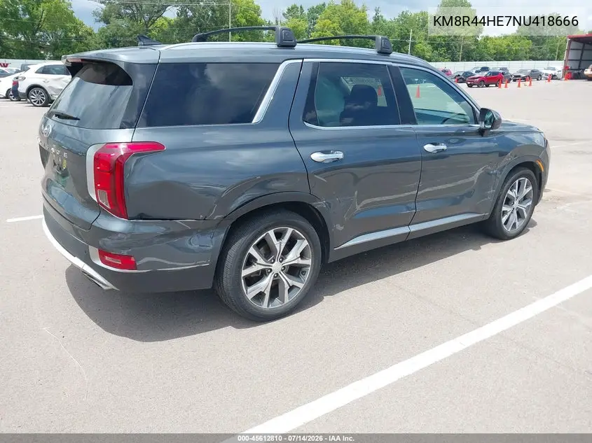 2022 Hyundai Palisade Sel VIN: KM8R44HE7NU418666 Lot: 45612810