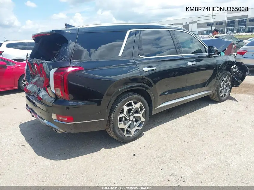 2022 Hyundai Palisade Calligraphy VIN: KM8R74HE0NU365008 Lot: 45613191
