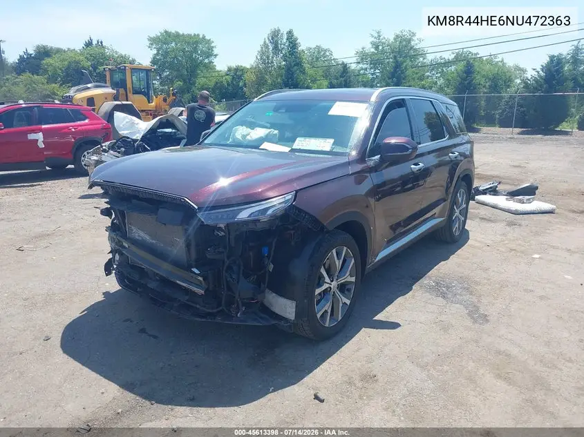 2022 Hyundai Palisade Sel VIN: KM8R44HE6NU472363 Lot: 45613398