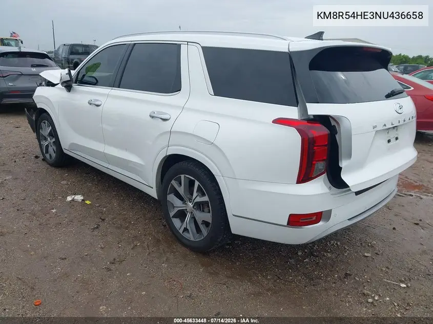 2022 Hyundai Palisade Limited VIN: KM8R54HE3NU436658 Lot: 45633448