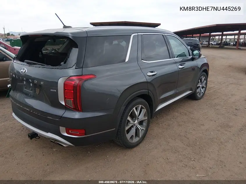 2022 Hyundai Palisade Sel VIN: KM8R3DHE7NU445269 Lot: 45639675
