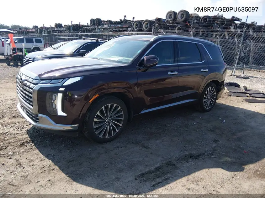 2023 Hyundai Palisade Calligraphy VIN: KM8R74GE0PU635097 Lot: 45501030