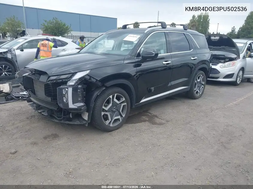 2023 Hyundai Palisade Sel VIN: KM8R4DGE3PU502536 Lot: 45618551