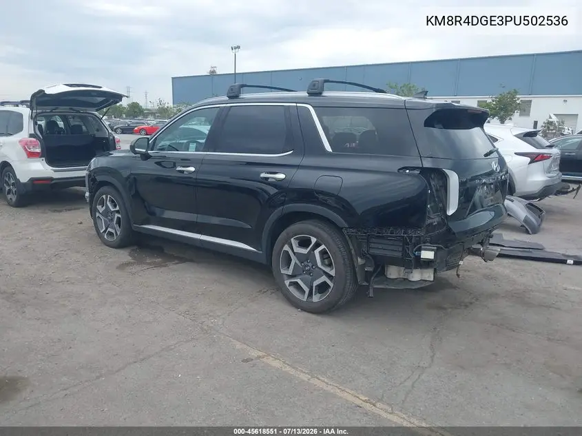 2023 Hyundai Palisade Sel VIN: KM8R4DGE3PU502536 Lot: 45618551