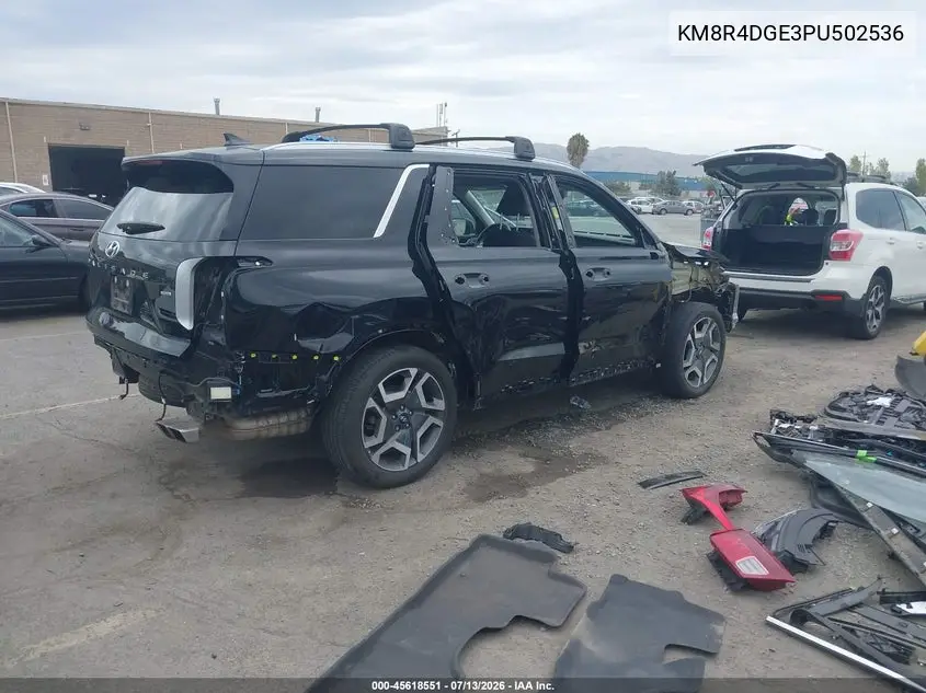 2023 Hyundai Palisade Sel VIN: KM8R4DGE3PU502536 Lot: 45618551