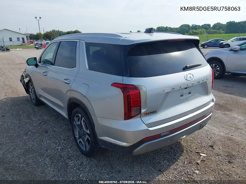 2024 Hyundai Palisade Limited VIN: KM8R5DGE5RU758063 Lot: 45538763