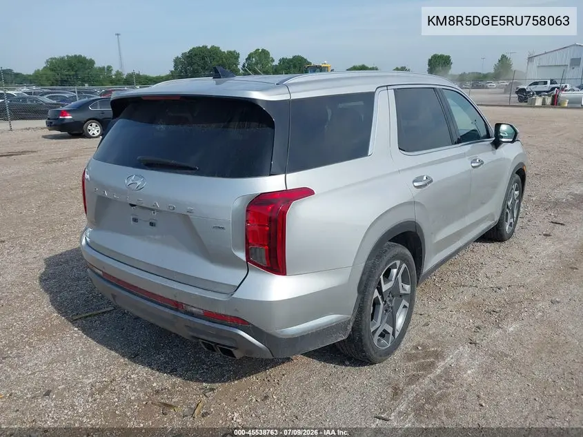 2024 Hyundai Palisade Limited VIN: KM8R5DGE5RU758063 Lot: 45538763
